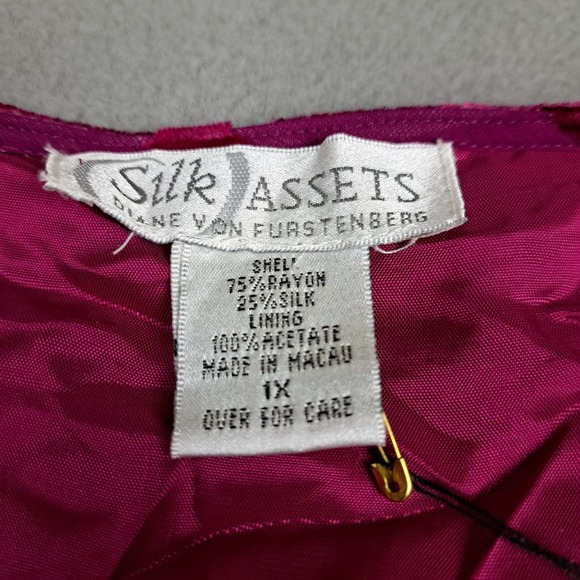 Vintage Diane Von Furstenberg Silk Assets Blouse Women's 1X‎ Velvet Bell Sleeve - Picture 3 of 9